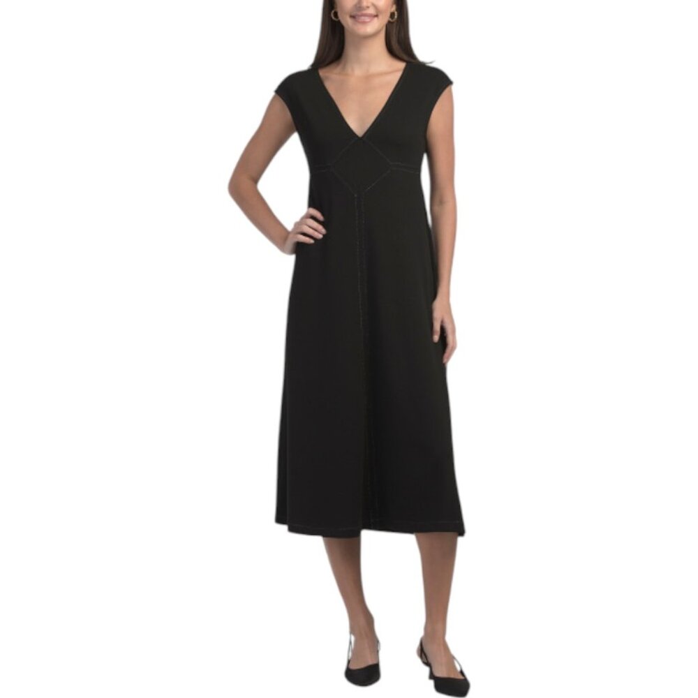MAX STUDIO Sleeveless Contrast Stitch Knit Dress